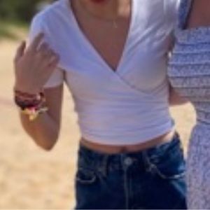 White Brandy Wrap Around Shirt